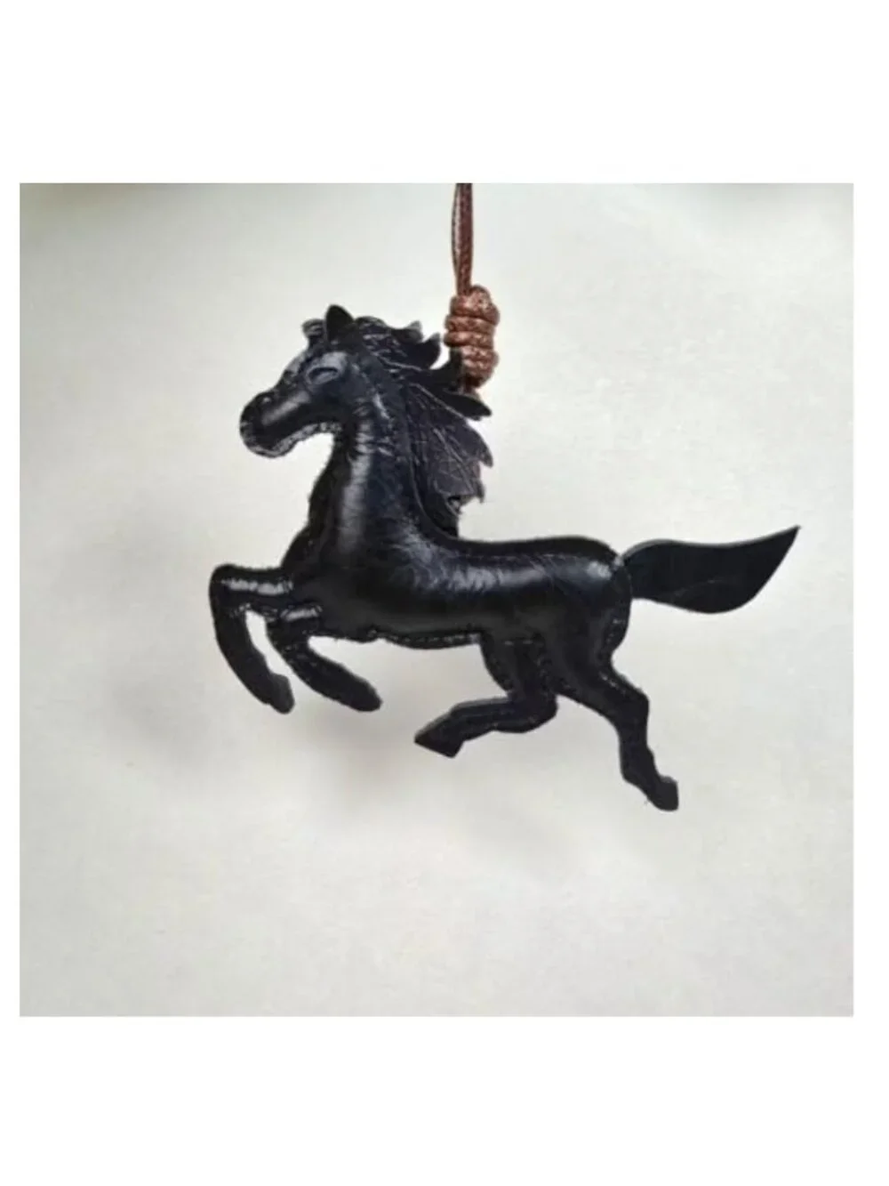 Genuine Leather Running Horse Keychain Bag Charm Handmade
